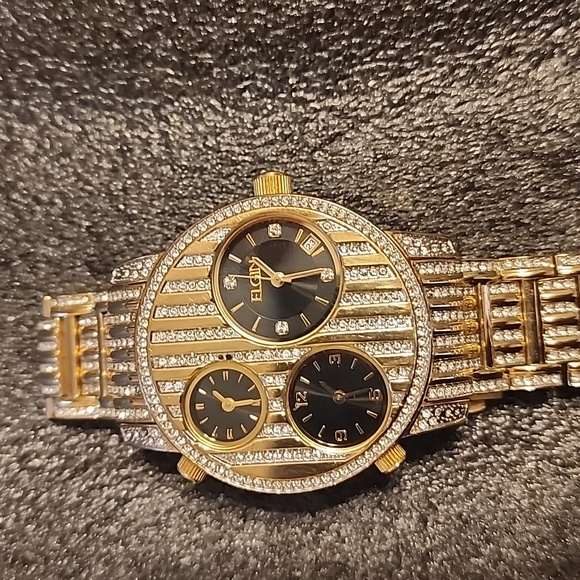 Gold Crystal Watch Elgin - Picture 3 of 4